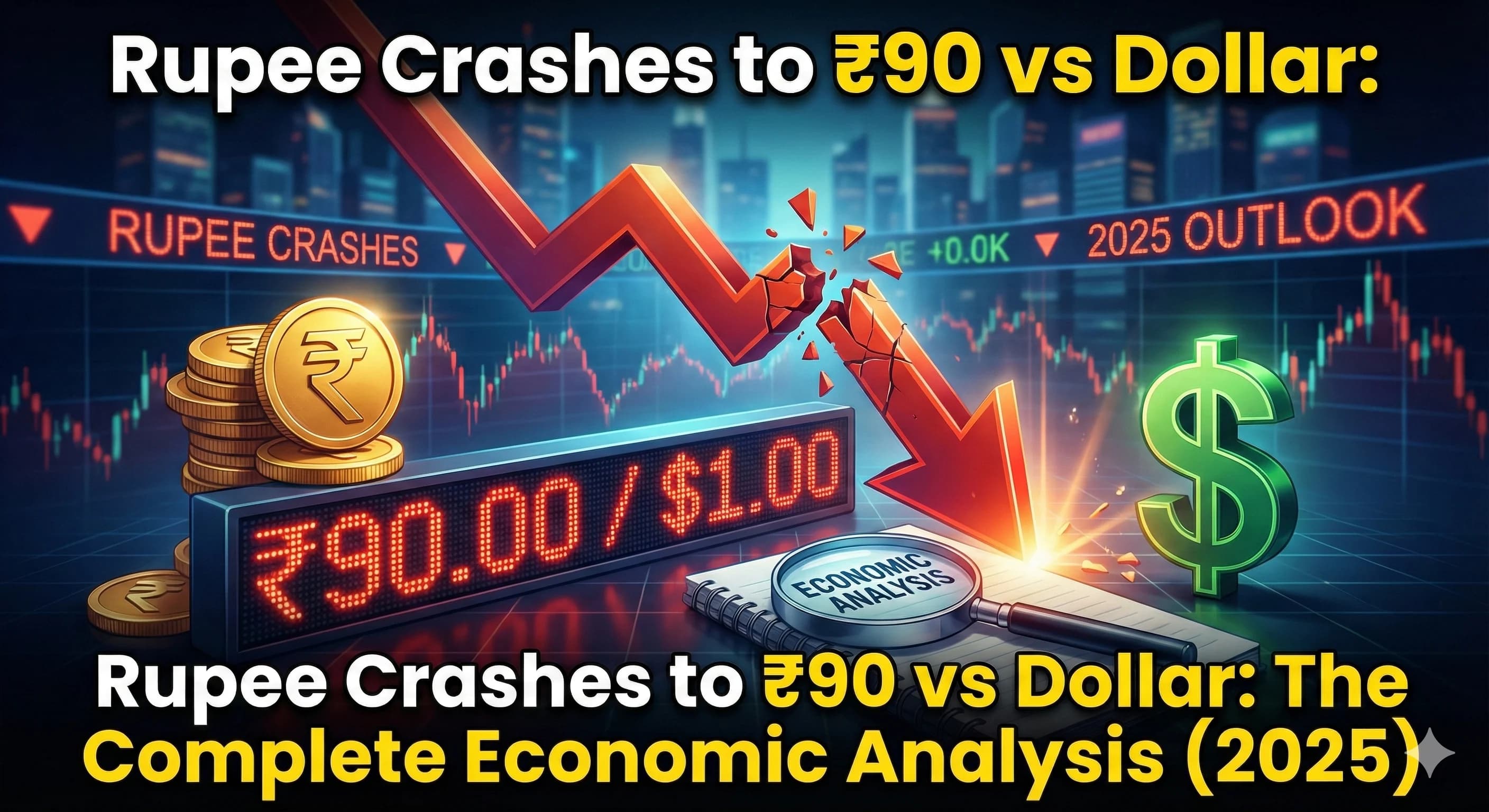 Rupee Crashes to ₹90 vs Dollar: The Complete Economic Analysis (2025)